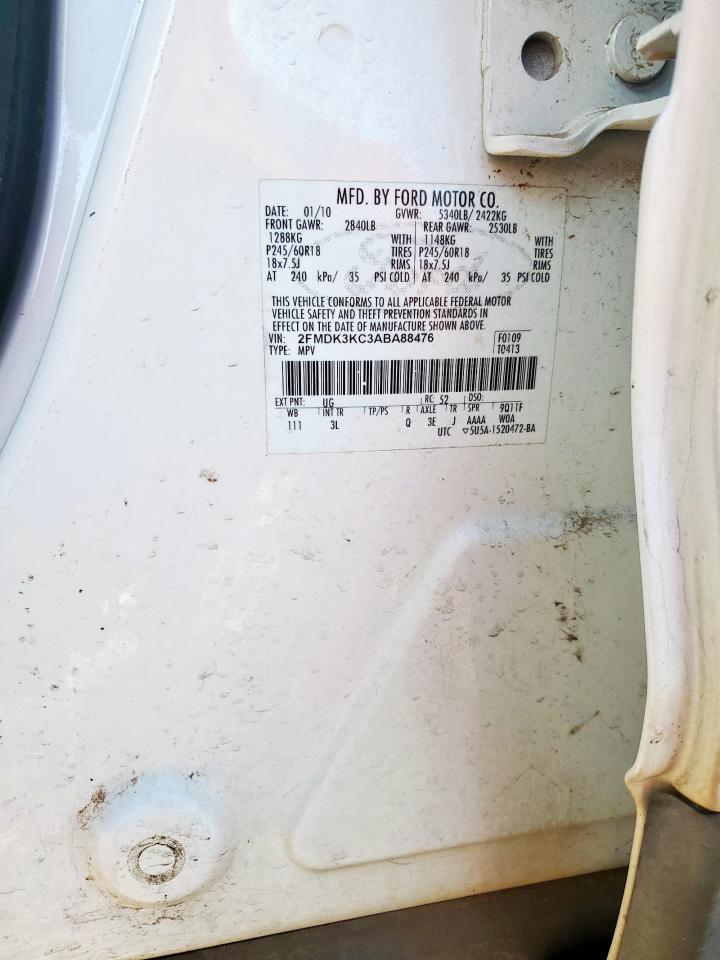 2010 Ford Edge Limited VIN: 2FMDK3KC3ABA88476 Lot: 91377025