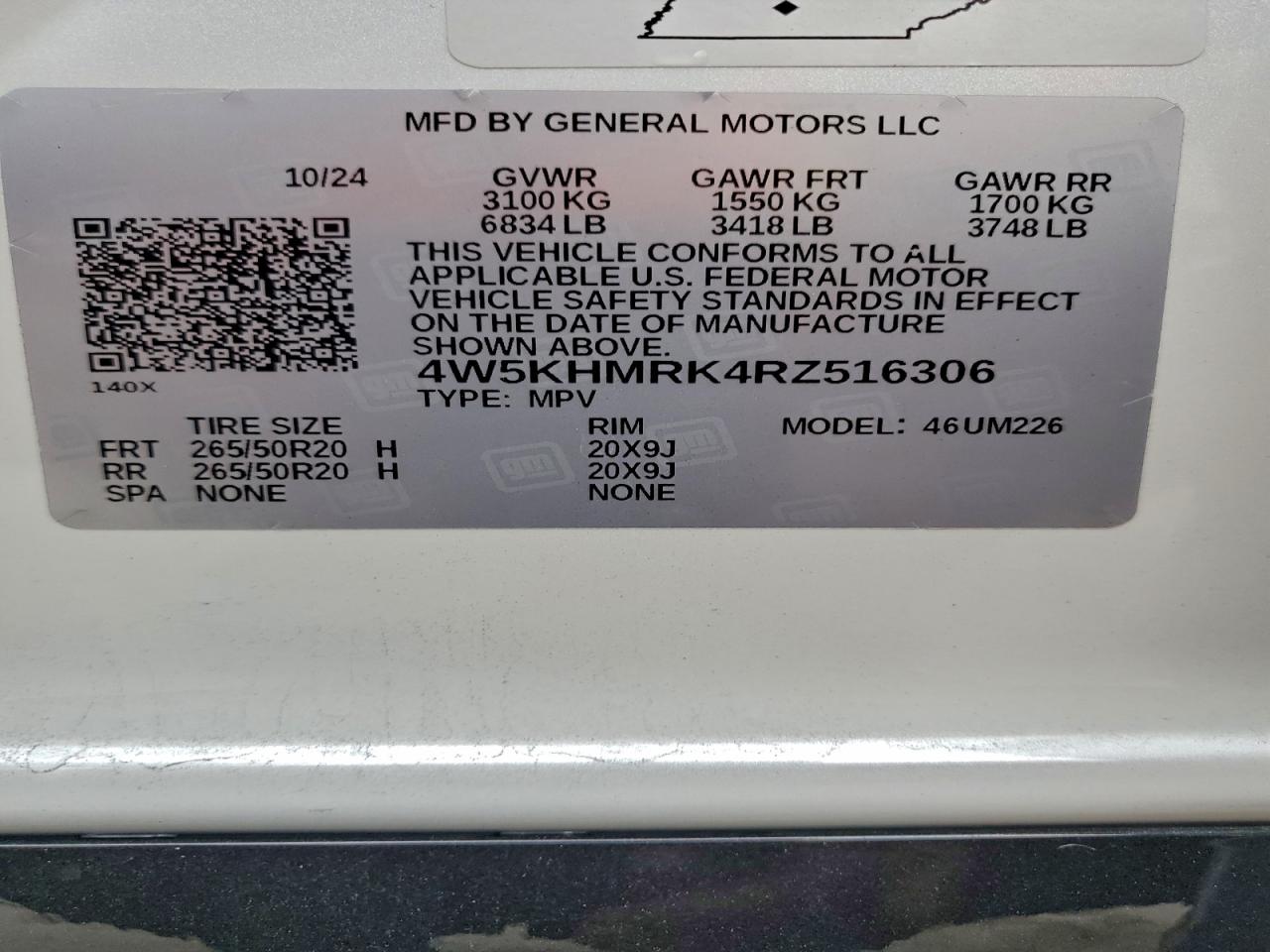 2024 Acura Zdx A-Spec VIN: 4W5KHMRK4RZ516306 Lot: 93710575