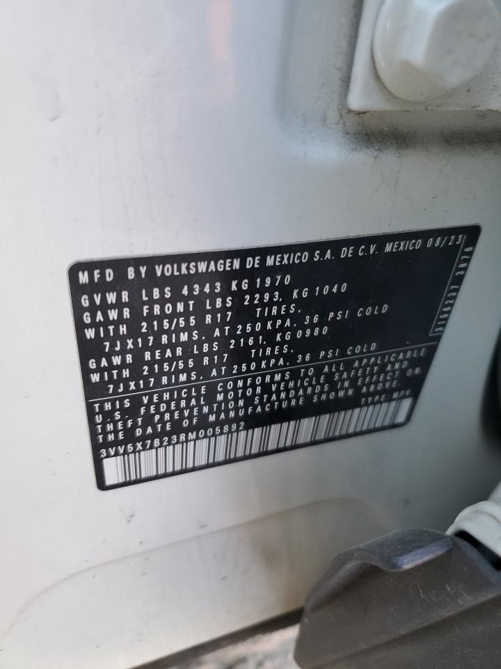 2024 Volkswagen Taos S VIN: 3VV5X7B23RM005892 Lot: 92003515