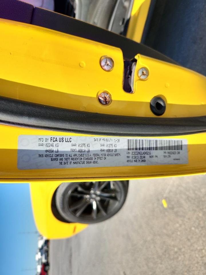 2018 Dodge Challenger Sxt VIN: 2C3CDZAG3JH245216 Lot: 91373755