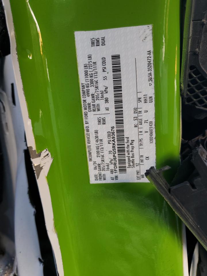 2024 Ford Transit T-350 Hd VIN: 1FDRU6PG5RKA93676 Lot: 91476065