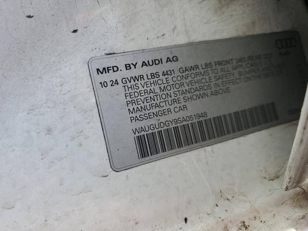 2025 Audi A3 Premium VIN: WAUGUDGY9SA051948 Lot: 91455505