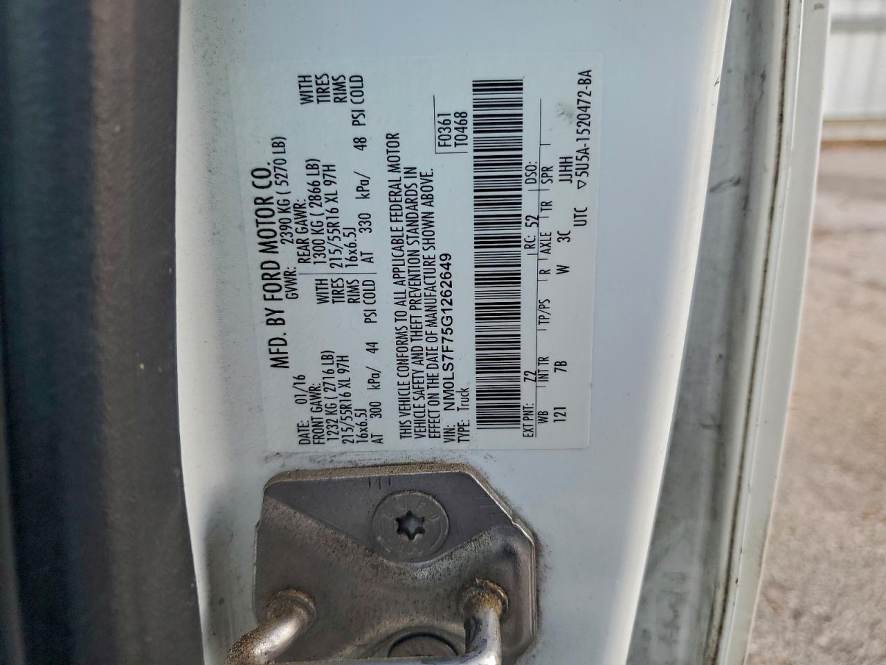 2016 Ford Transit Connect Xlt VIN: NM0LS7F75G1262649 Lot: 93652235