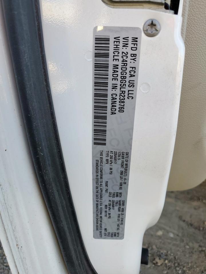 2020 Dodge Grand Caravan Se VIN: 2C4RDGBG5LR238760 Lot: 92174135