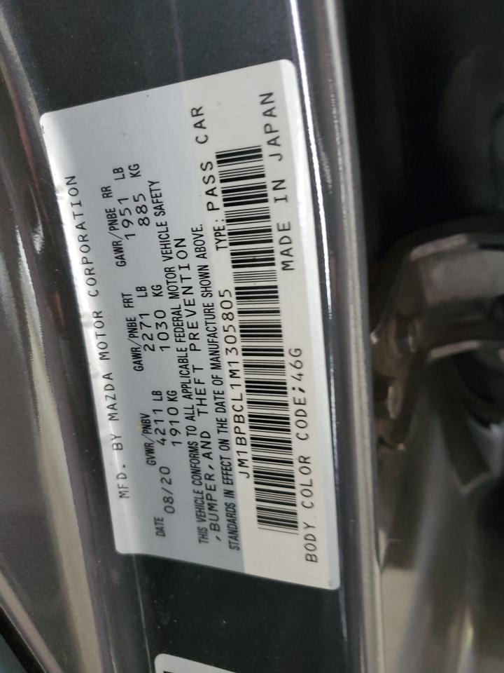 2021 Mazda 3 Preferred VIN: JM1BPBCL1M1305805 Lot: 93248725