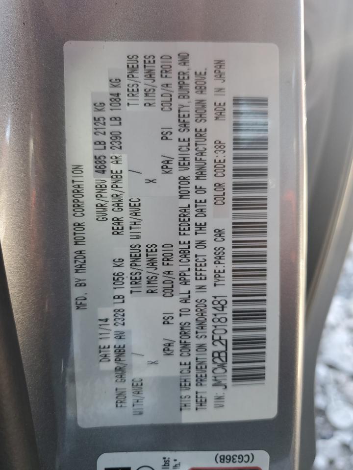 2015 Mazda 5 Sport VIN: JM1CW2BL2F0181481 Lot: 85402935