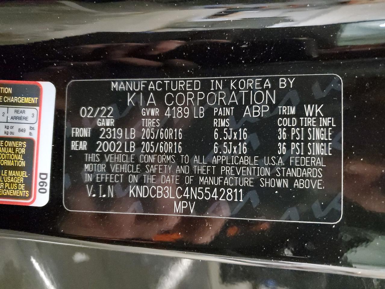 2022 Kia Niro Lx VIN: KNDCB3LC4N5542811 Lot: 92425995