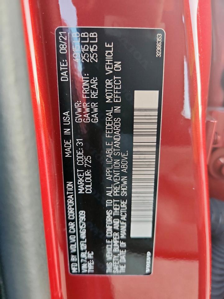 2022 Volvo S60 B5 Inscription VIN: 7JRL12FL4NG157909 Lot: 91685215