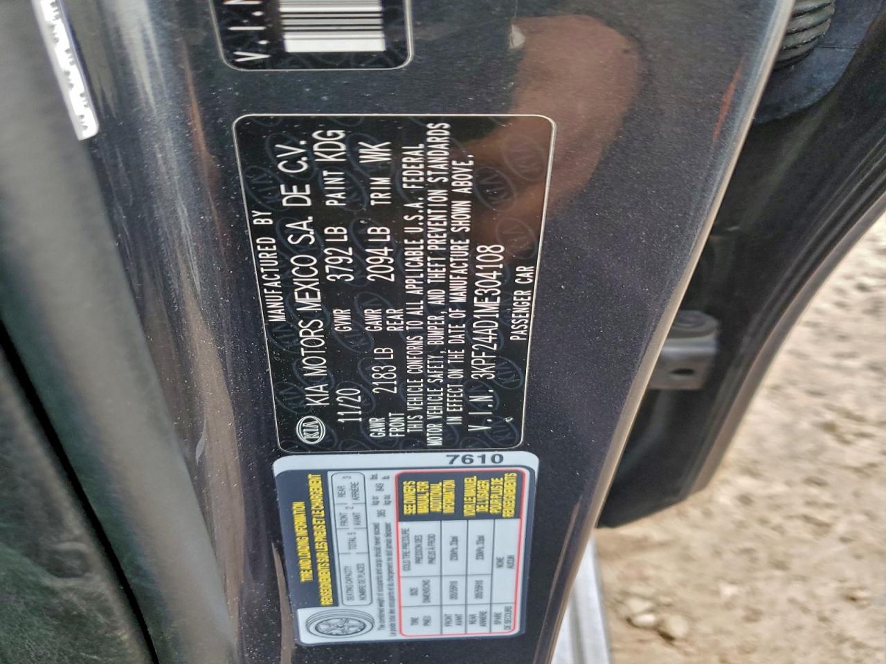 2021 Kia Forte Fe VIN: 3KPF24AD1ME304108 Lot: 94293905