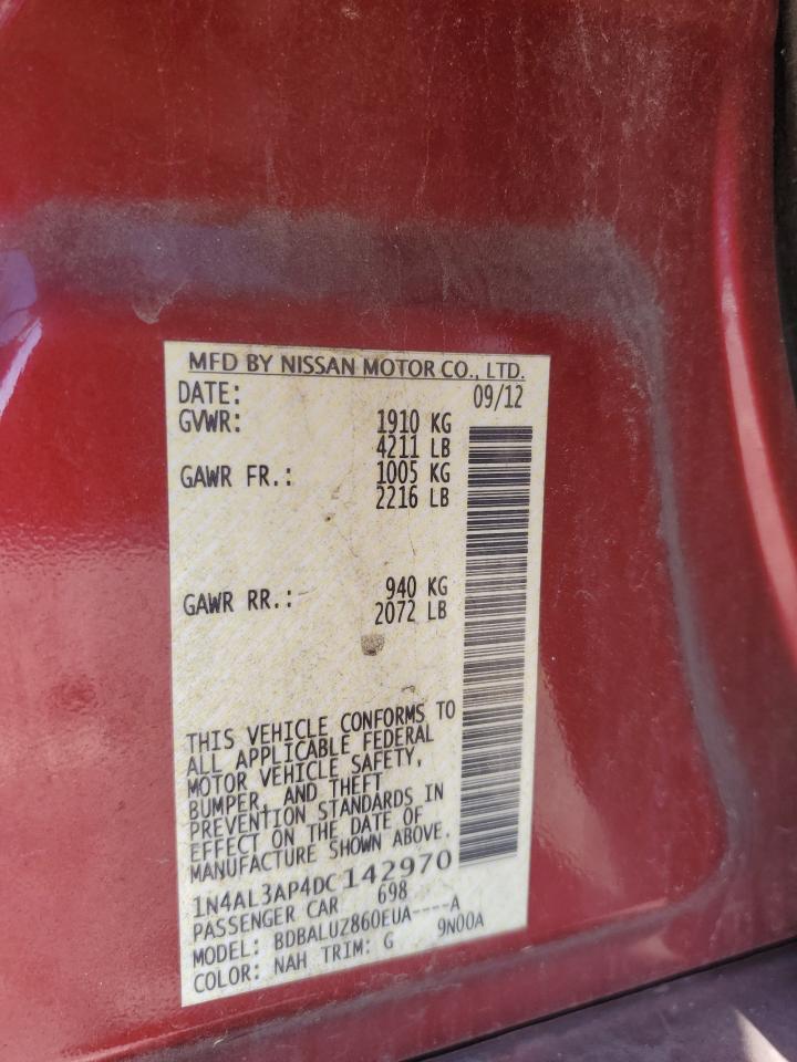 2013 Nissan Altima 2.5 VIN: 1N4AL3AP4DC142970 Lot: 90939895