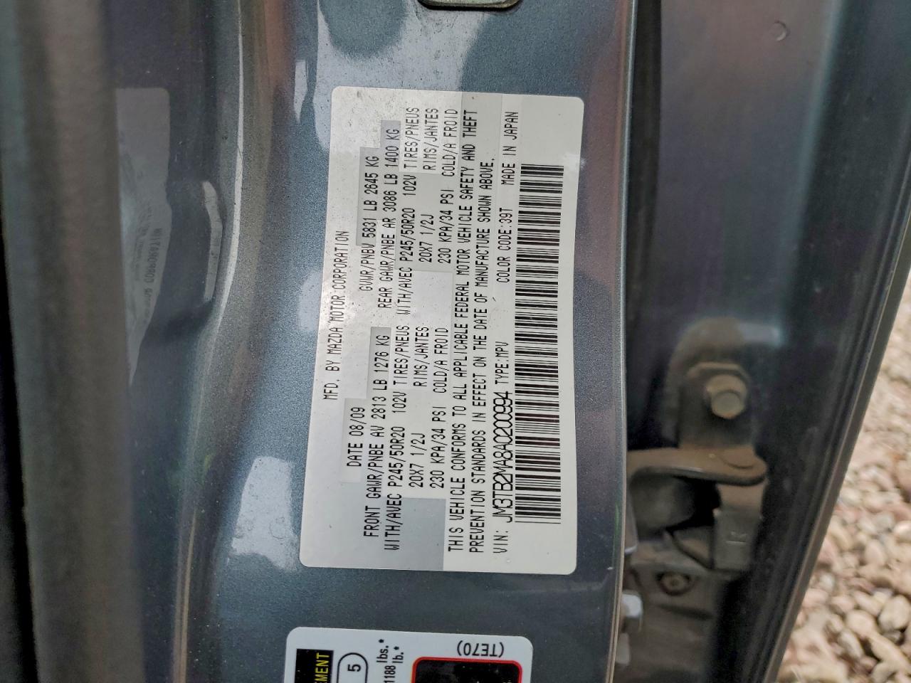 2010 Mazda Cx-9 VIN: JM3TB2MA8A0200994 Lot: 93851515