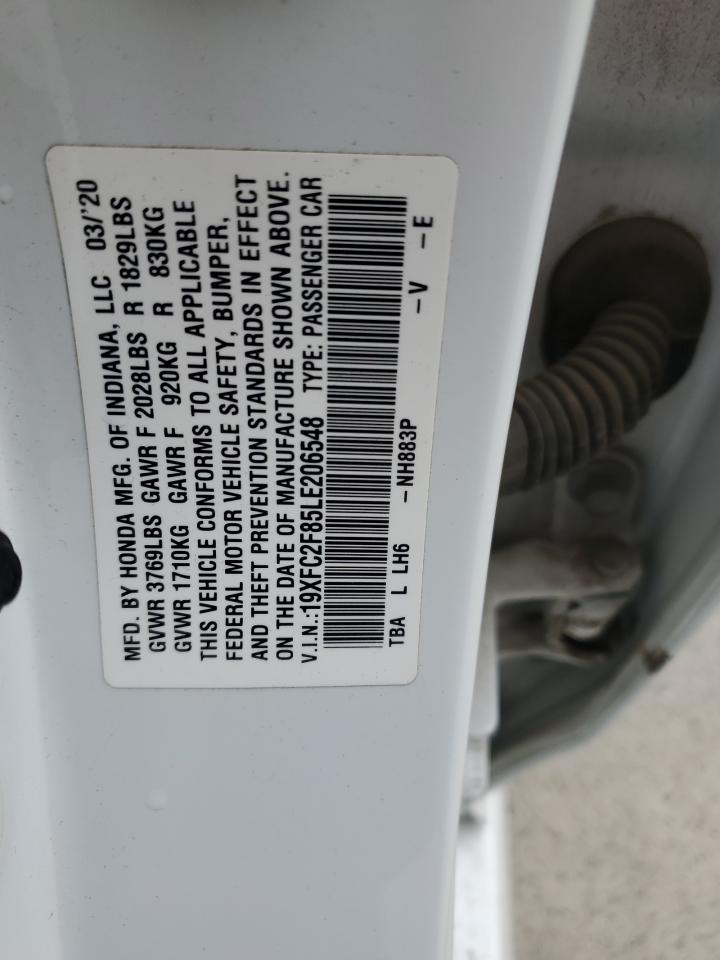 2020 Honda Civic Sport VIN: 19XFC2F85LE206548 Lot: 93341315