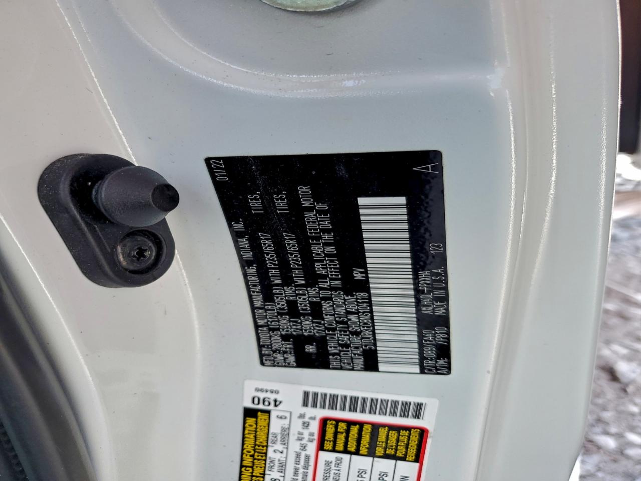 2022 Toyota Sienna Xle VIN: 5TDJRKEC8NS104118 Lot: 94442165