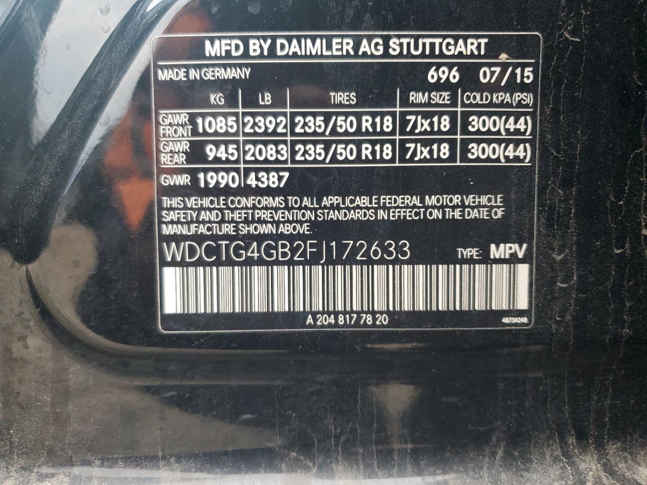 Фото: WDCTG4GB2FJ172633