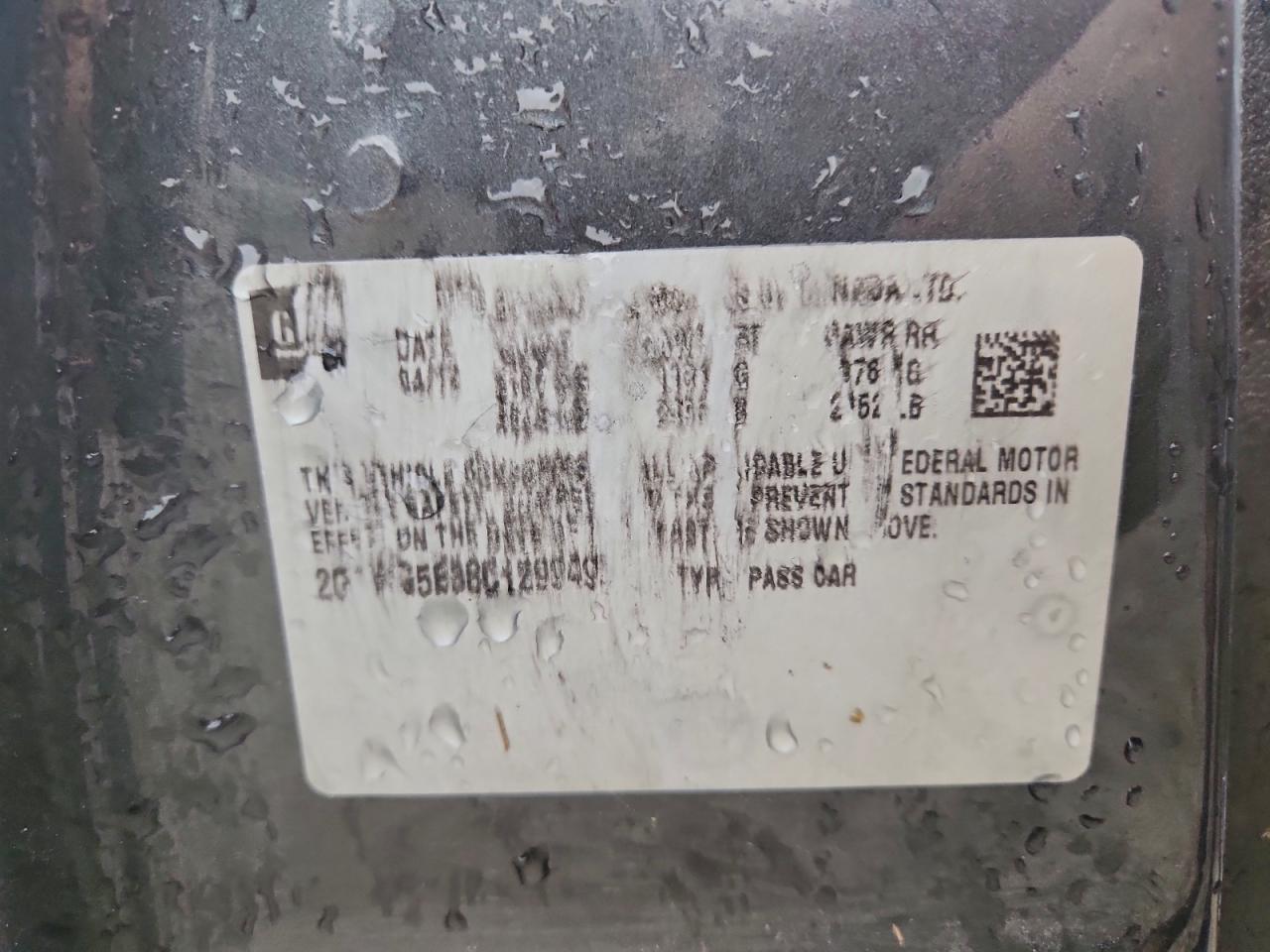 2012 Chevrolet Impala Lt VIN: 2G1WG5E38C1299499 Lot: 93684145