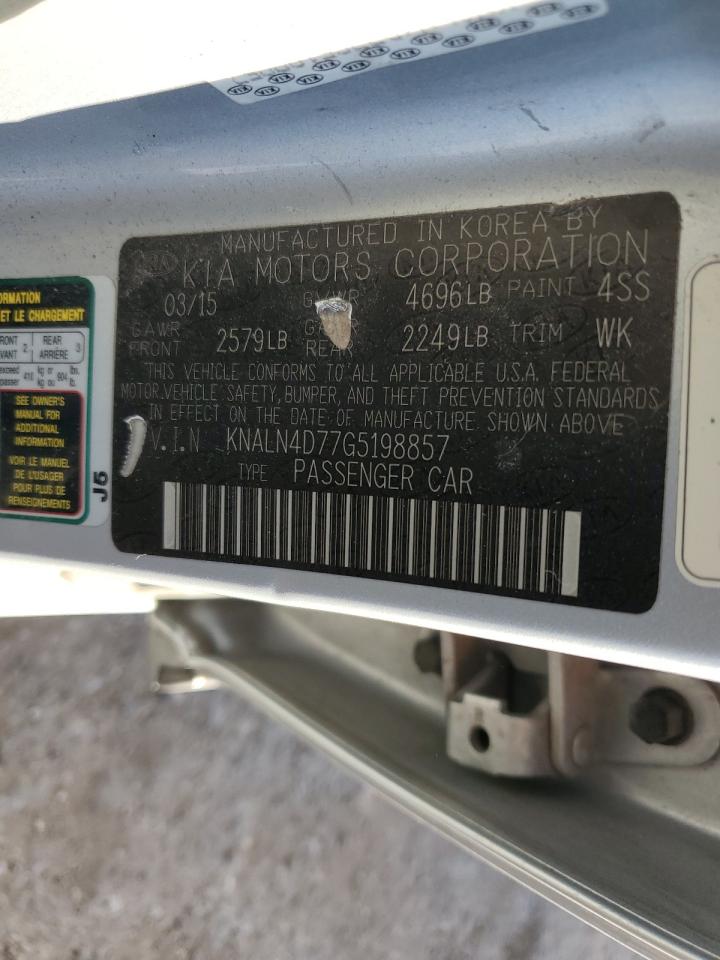 2016 Kia Cadenza Luxury VIN: KNALN4D77G5198857 Lot: 90612525