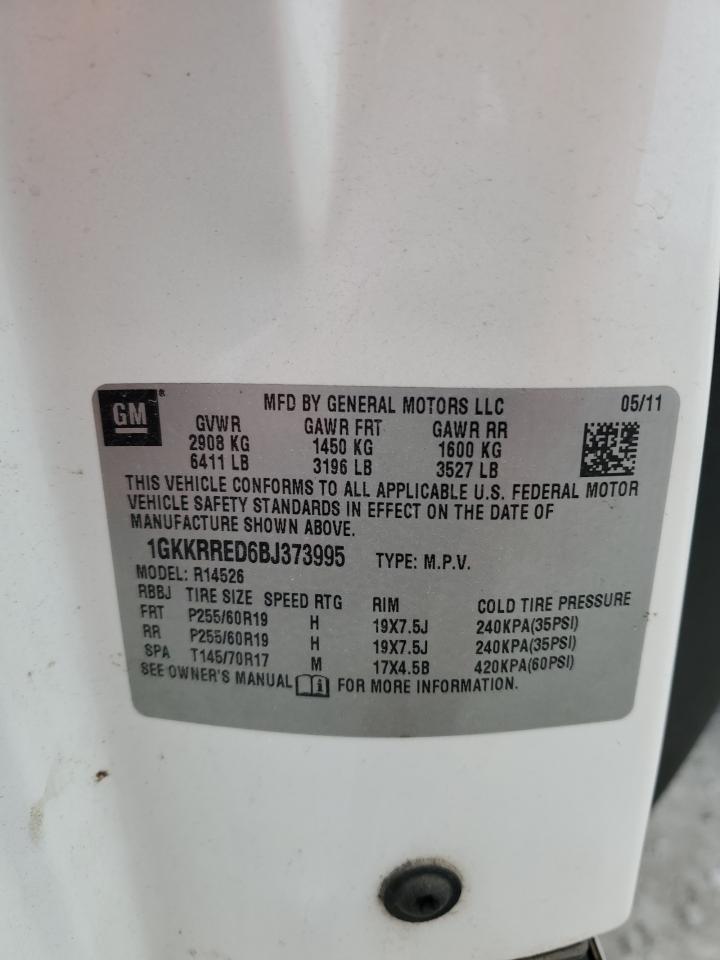 2011 GMC Acadia Slt-1 VIN: 1GKKRRED6BJ373995 Lot: 93069805