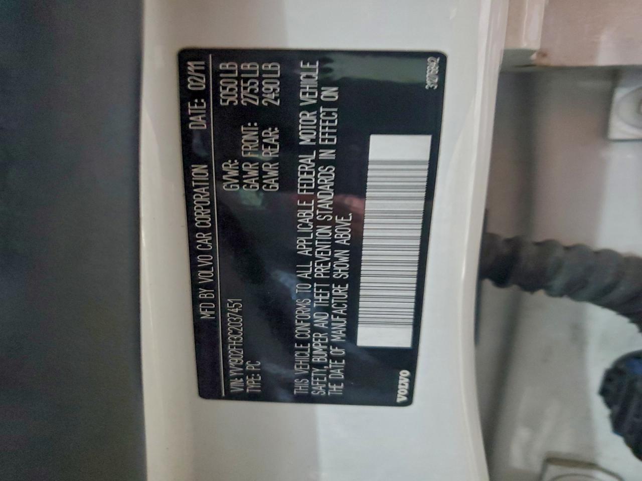 2012 Volvo S60 T6 VIN: YV1902FH3C2037451 Lot: 92218765