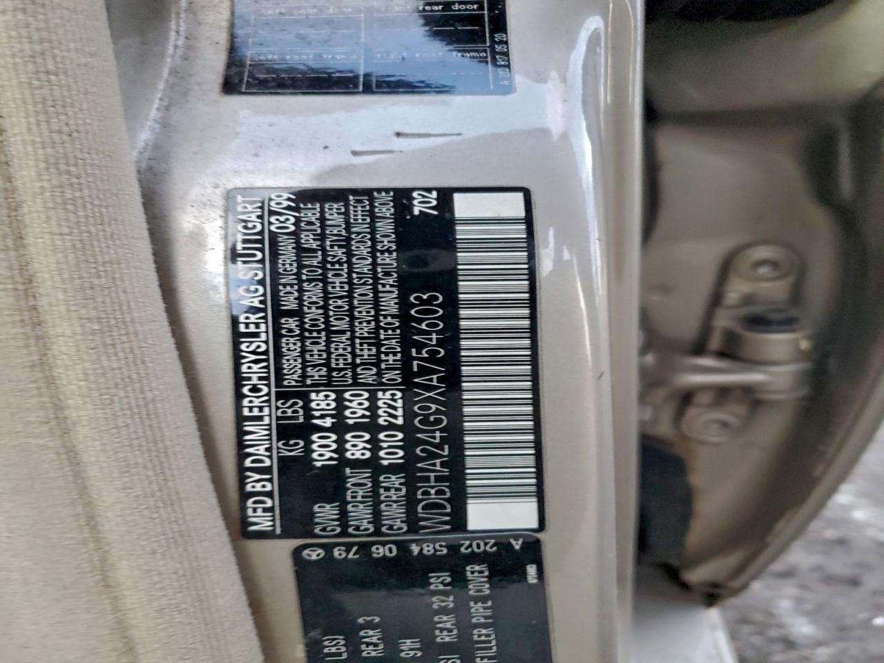 1999 Mercedes-Benz C 230 VIN: WDBHA24G9XA754603 Lot: 94141945