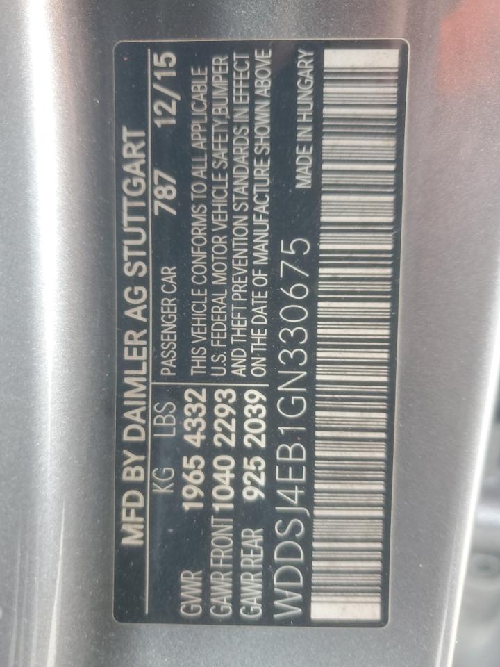 2016 Mercedes-Benz Cla 250 VIN: WDDSJ4EB1GN330675 Lot: 91679005