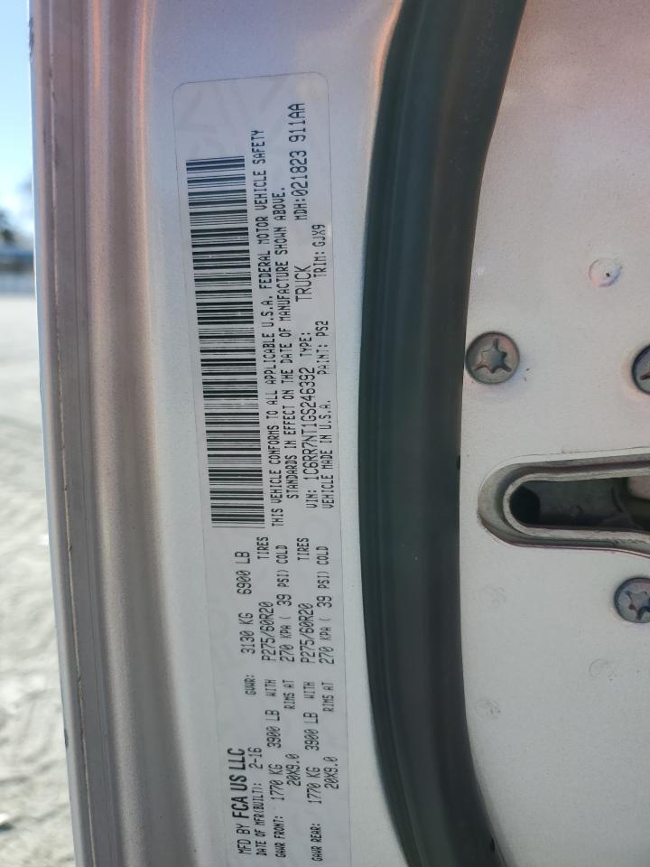 2016 Ram 1500 Laramie VIN: 1C6RR7NT1GS246392 Lot: 91819255