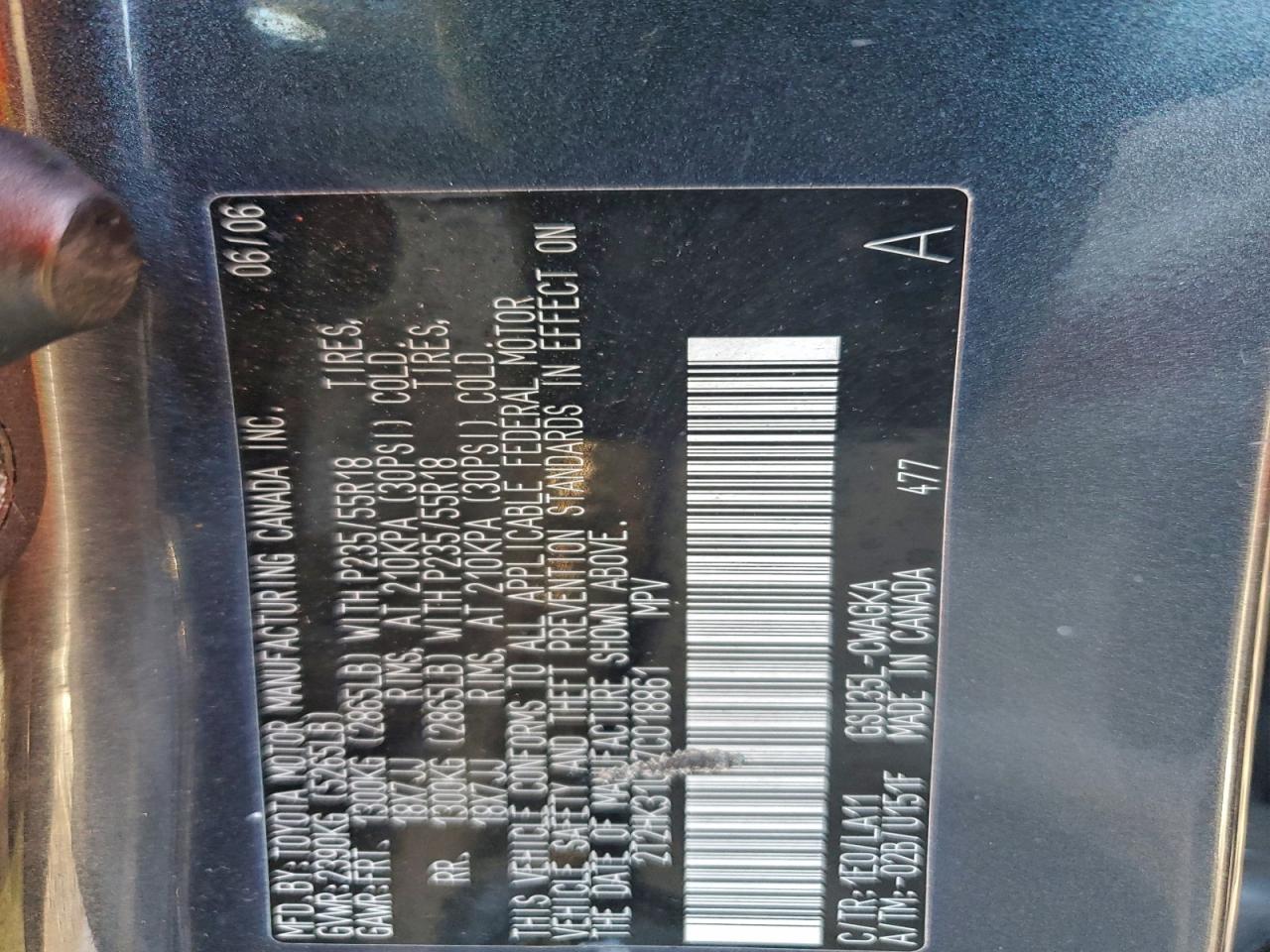 2007 Lexus Rx 350 VIN: 2T2HK31U37C018861 Lot: 94233065