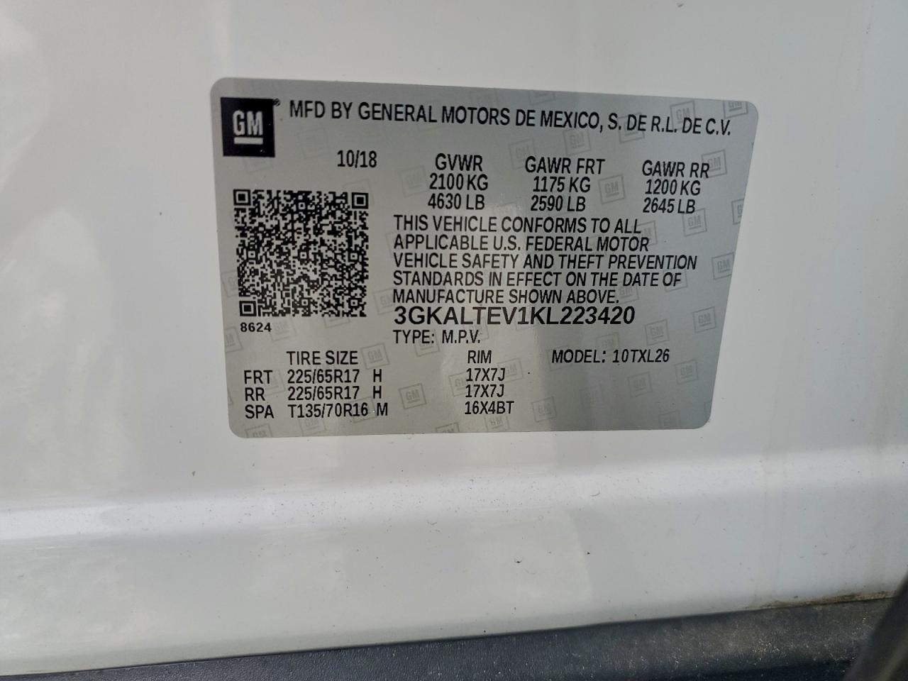 2023 GMC Terrain Sle VIN: 3GKALTEV1KL223420 Lot: 93746195