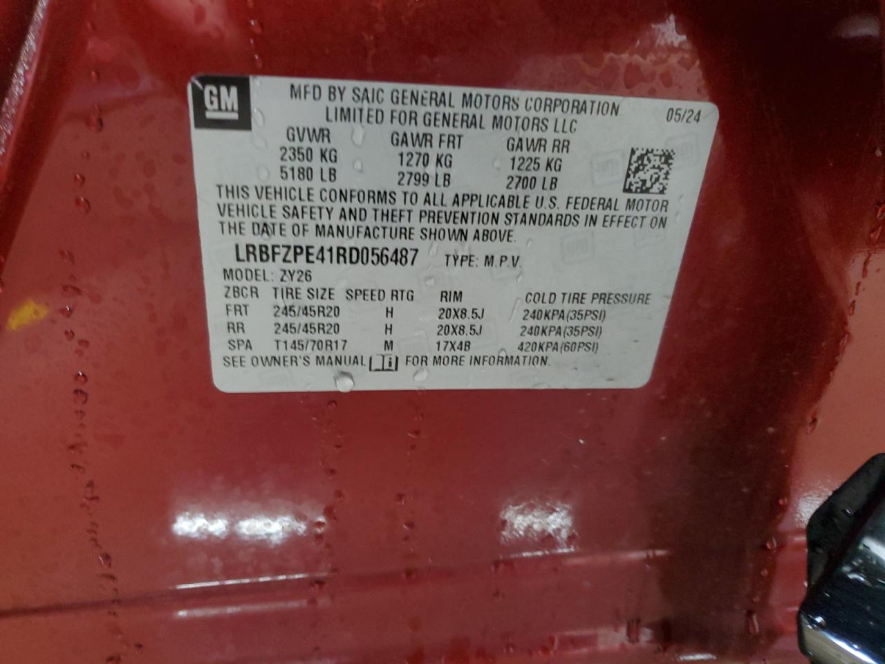 2024 Buick Envision Essence VIN: LRBFZPE41RD056487 Lot: 91993705