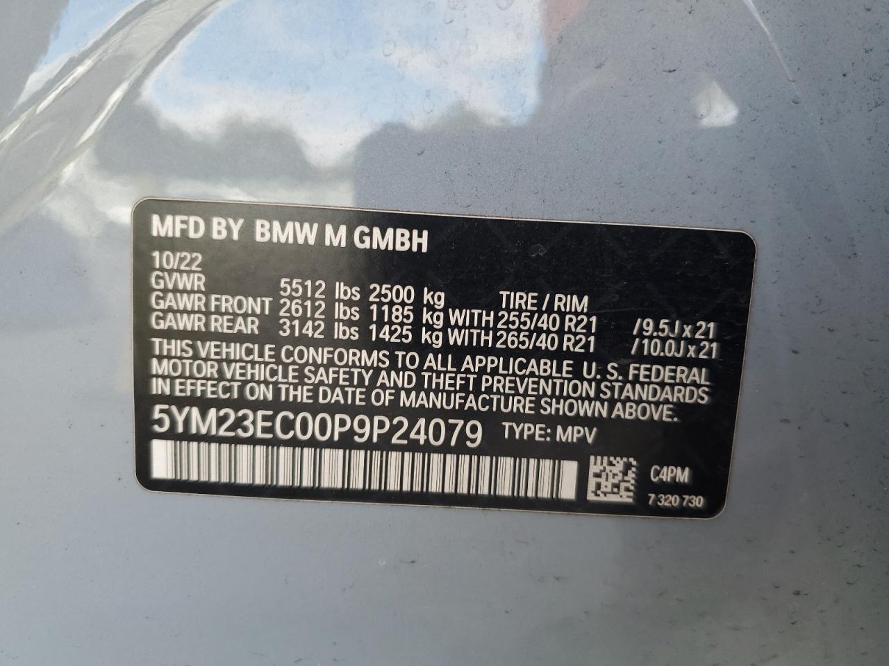 2023 BMW X4 M VIN: 5YM23EC00P9P24079 Lot: 91149715