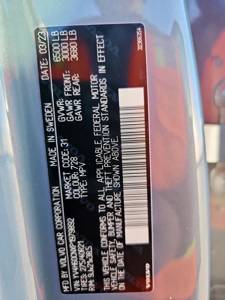 2023 Volvo Xc90 Plus VIN: YV4H60CNXP1979892 Lot: 92482655