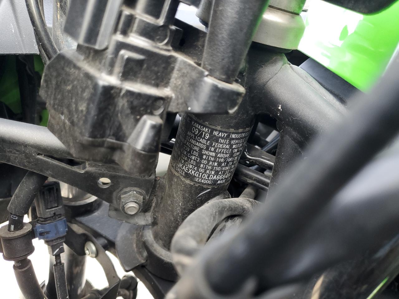 2020 Kawasaki Ex400 VIN: JKAEXKG10LDA66649 Lot: 92265495