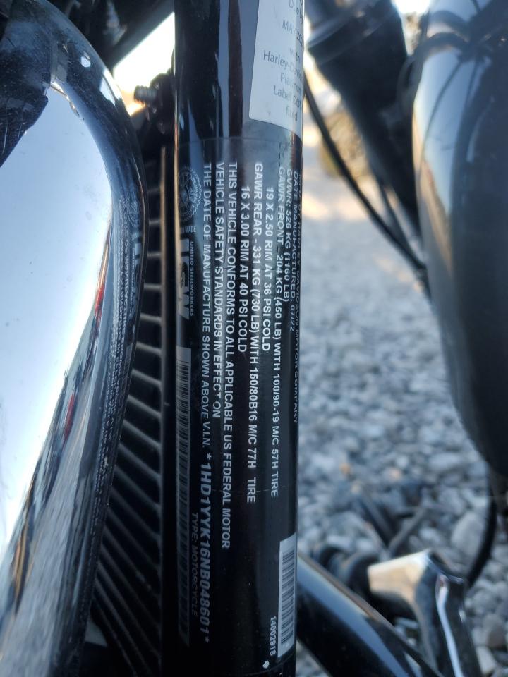 2022 Harley-Davidson Fxbbs VIN: 1HD1YYK16NB048601 Lot: 92682295