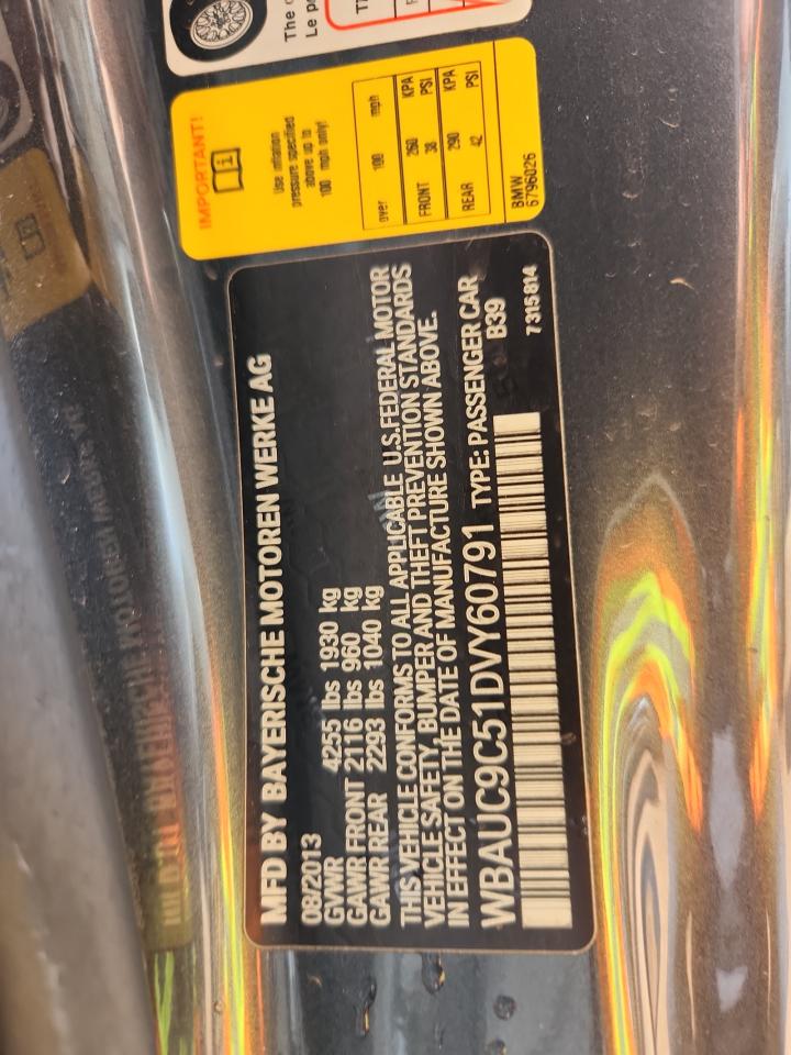 2013 BMW 135 I VIN: WBAUC9C51DVY60791 Lot: 93929245