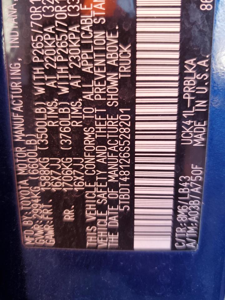 2006 Toyota Tundra Dou VIN: 528201 Lot: 94156505