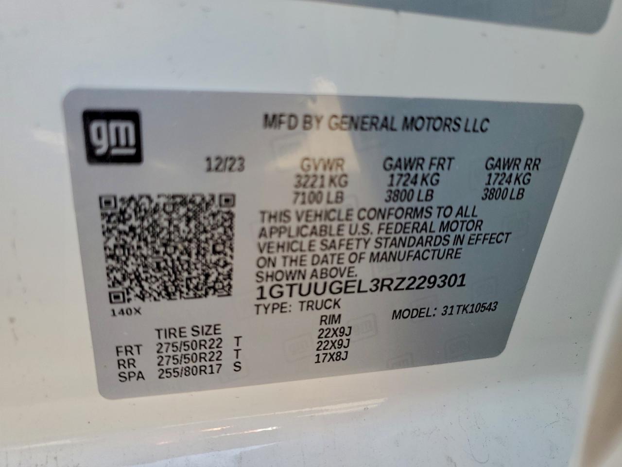 2024 GMC Sierra K1500 Denali VIN: 1GTUUGEL3RZ229301 Lot: 93958995