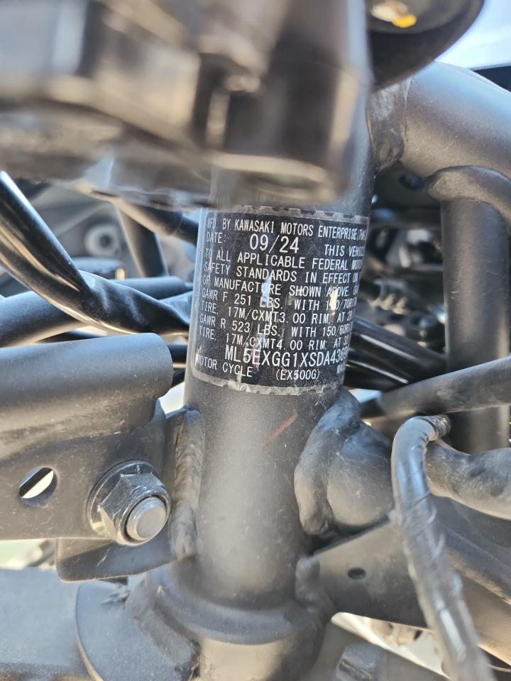 2025 Kawasaki Ex500 VIN: ML5EXGG1XSDA43696 Lot: 90924345