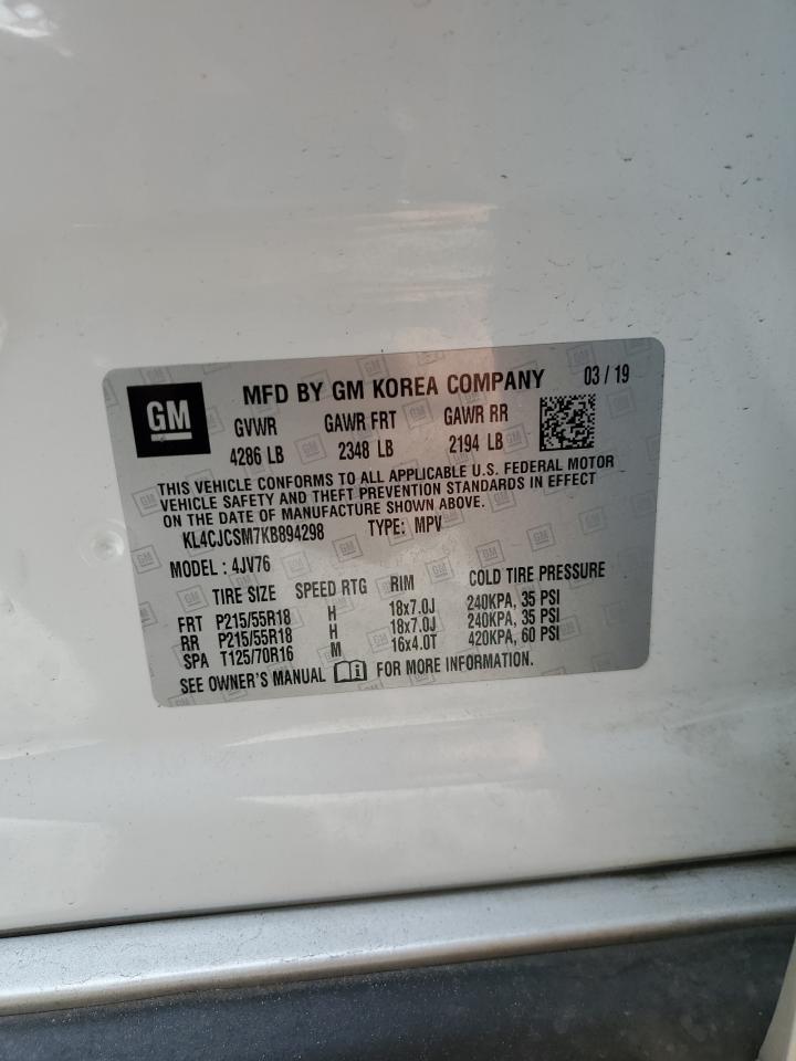 2019 Buick Encore Essence VIN: KL4CJCSM7KB894298 Lot: 93347695