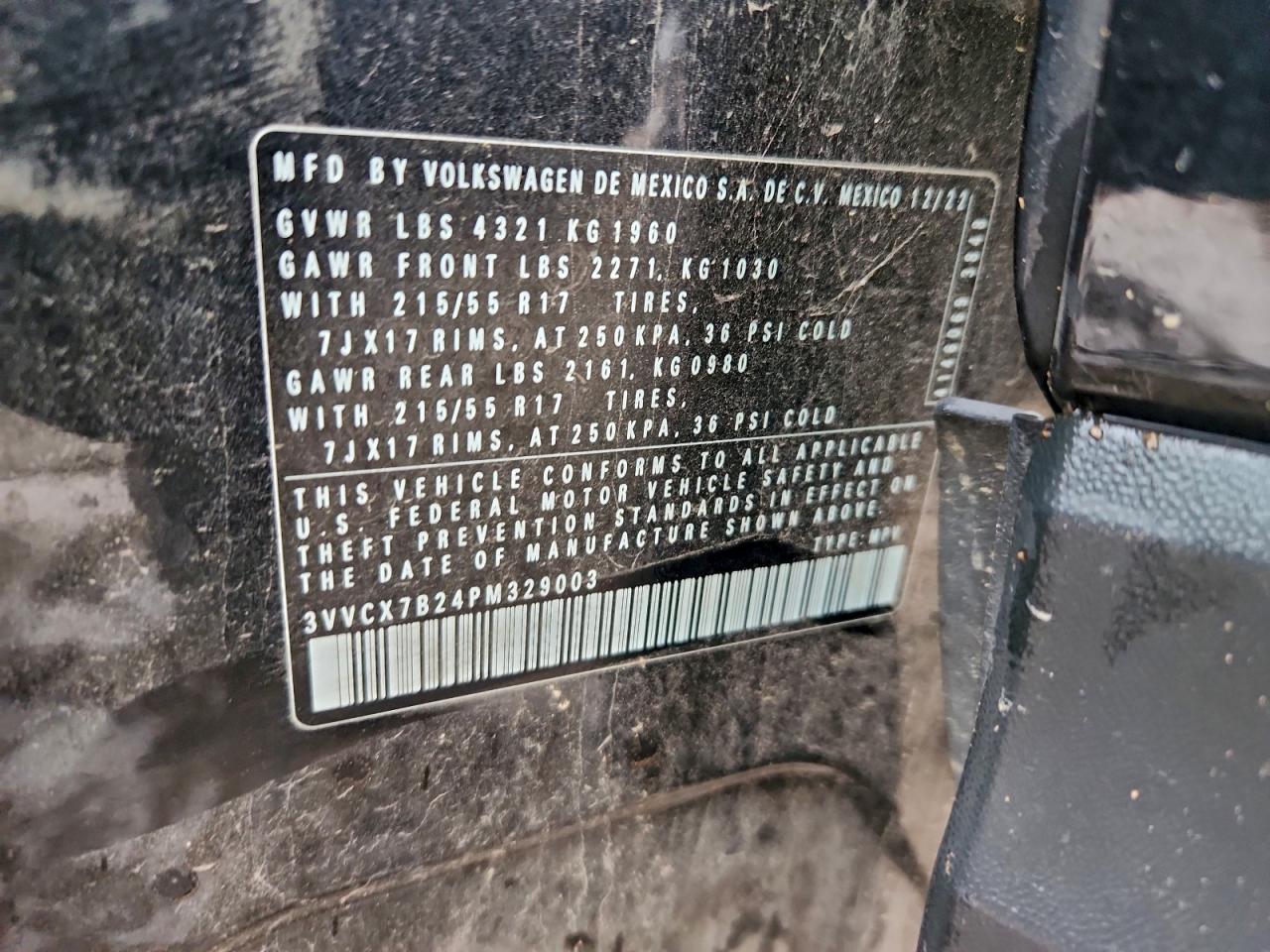 2023 Volkswagen Taos S VIN: 3VVCX7B24PM329003 Lot: 94065415