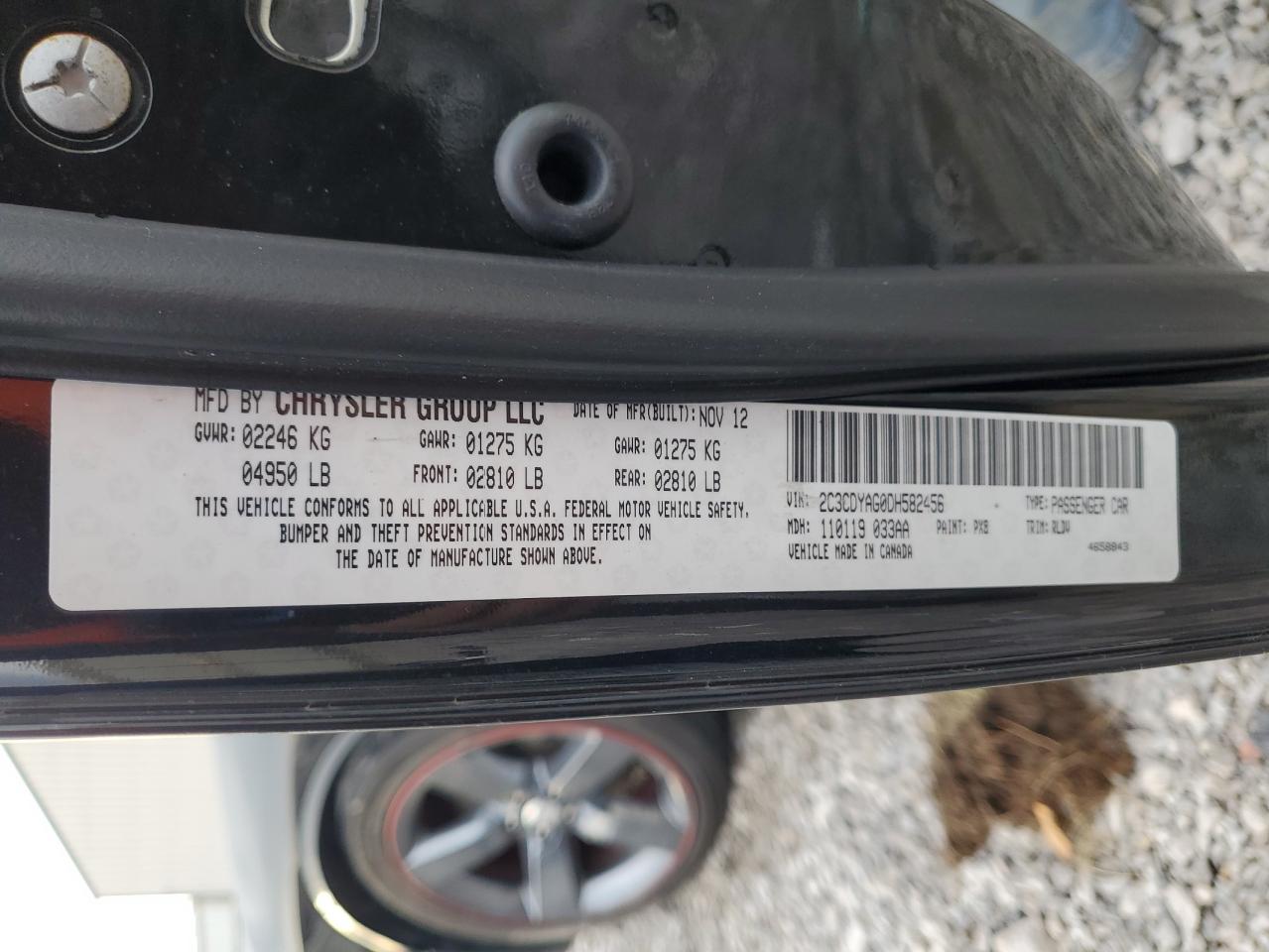 2013 Dodge Challenger Sxt VIN: 2C3CDYAG0DH582456 Lot: 91377915