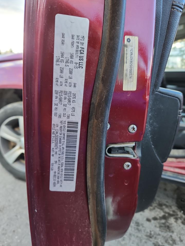 2016 Jeep Compass Latitude VIN: 1C4NJDEB2GD550274 Lot: 90654065