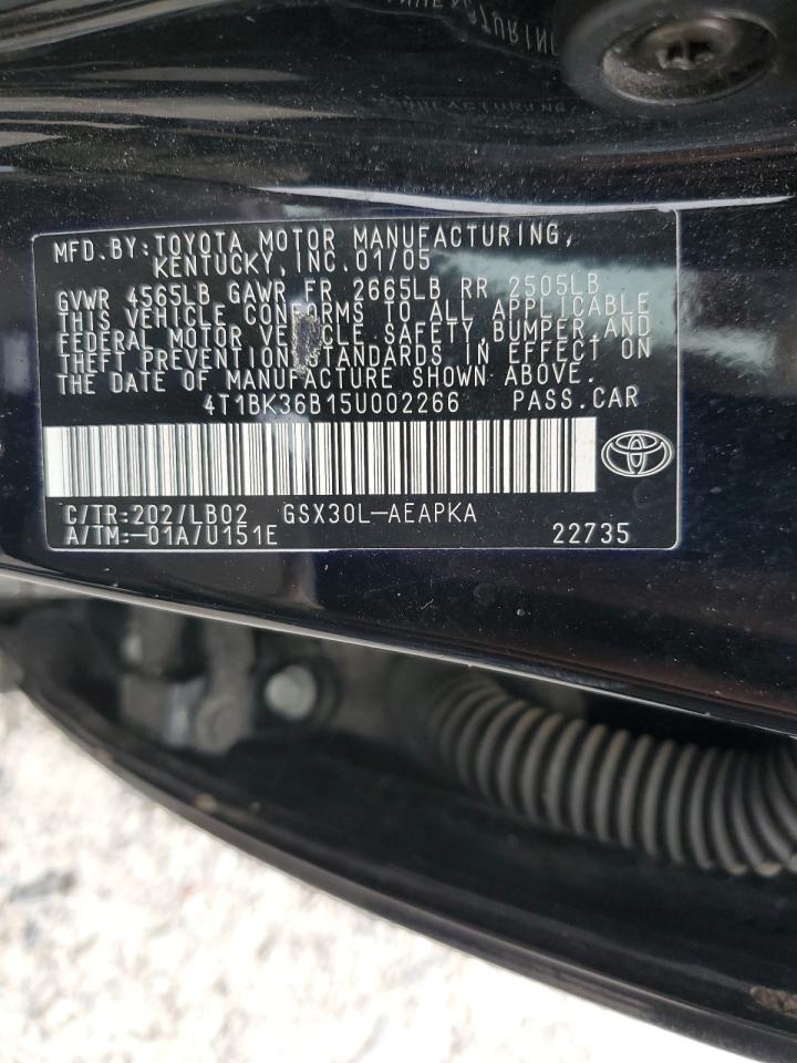 2005 Toyota Avalon Xl VIN: 4T1BK36B15U002266 Lot: 92454475