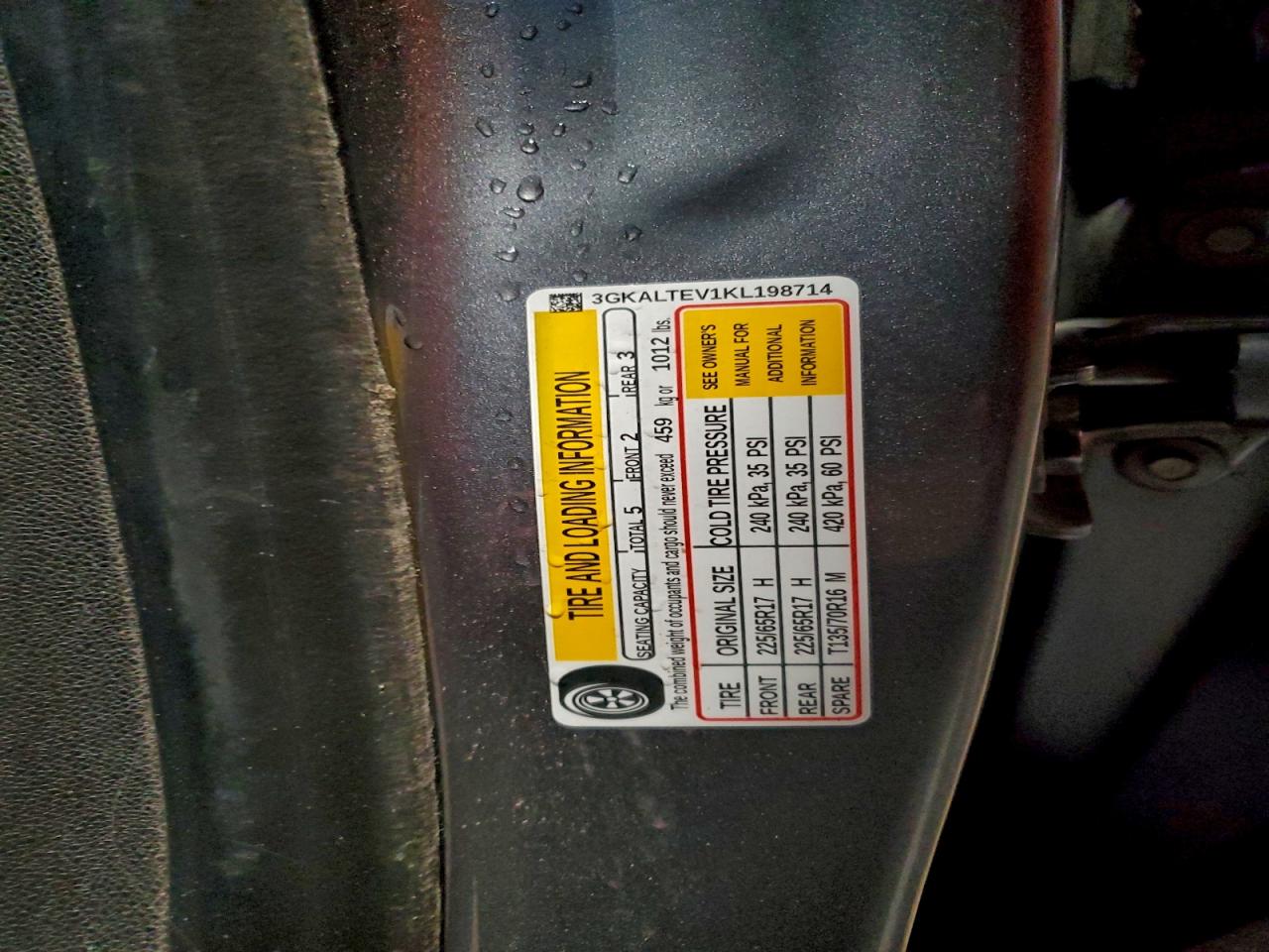 2019 GMC Terrain Sle VIN: 3GKALTEV1KL198714 Lot: 94338395