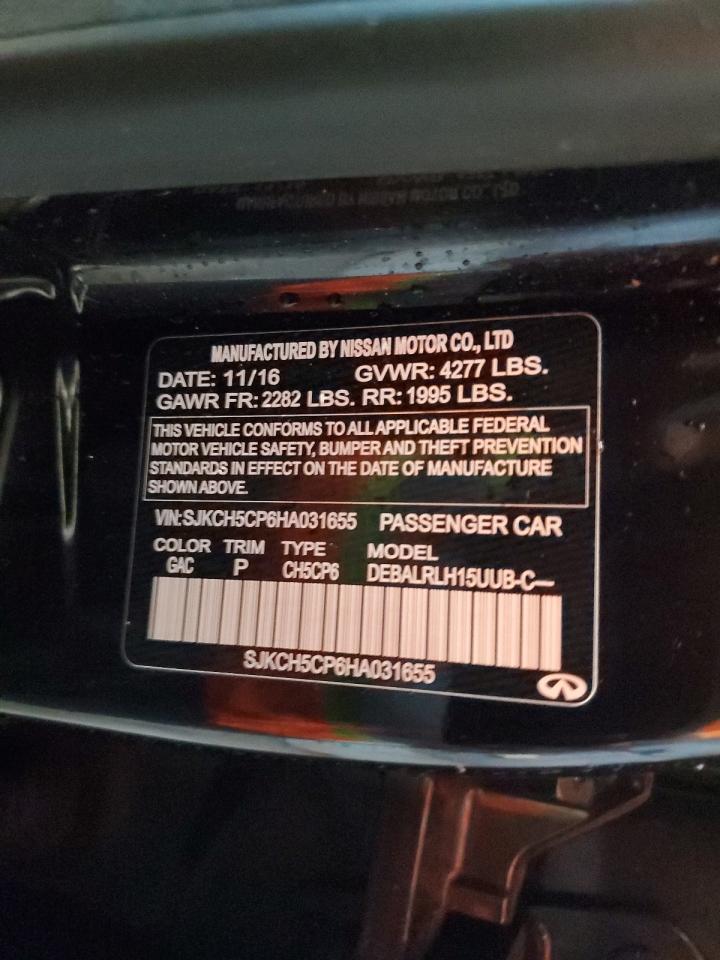 2017 Infiniti Qx30 Base VIN: SJKCH5CP6HA031655 Lot: 93087675