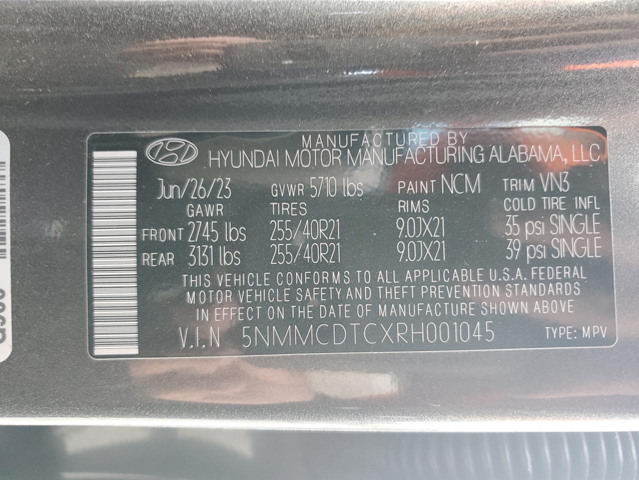 2024 Genesis Gv70 Base VIN: 5NMMCDTCXRH001045 Lot: 90682735