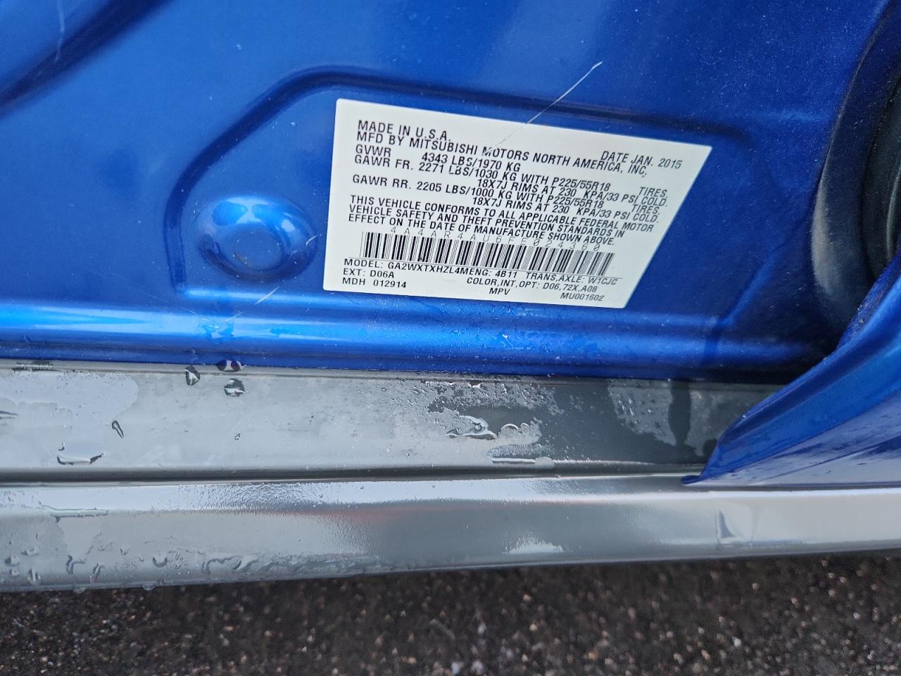 2015 Mitsubishi Outlander Sport Se VIN: 4A4AR4AU6FE024360 Lot: 93534115