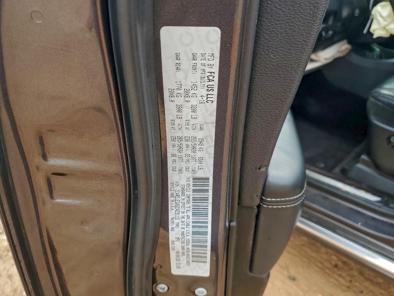 2016 Dodge Durango Citadel VIN: 1C4RDJEG0GC423113 Lot: 93434055