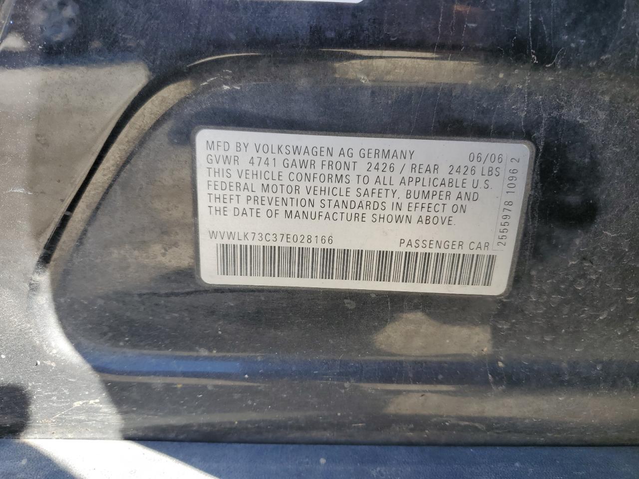 2007 Volkswagen Passat 2.0T Wagon Value VIN: WVWLK73C37E028166 Lot: 91236685