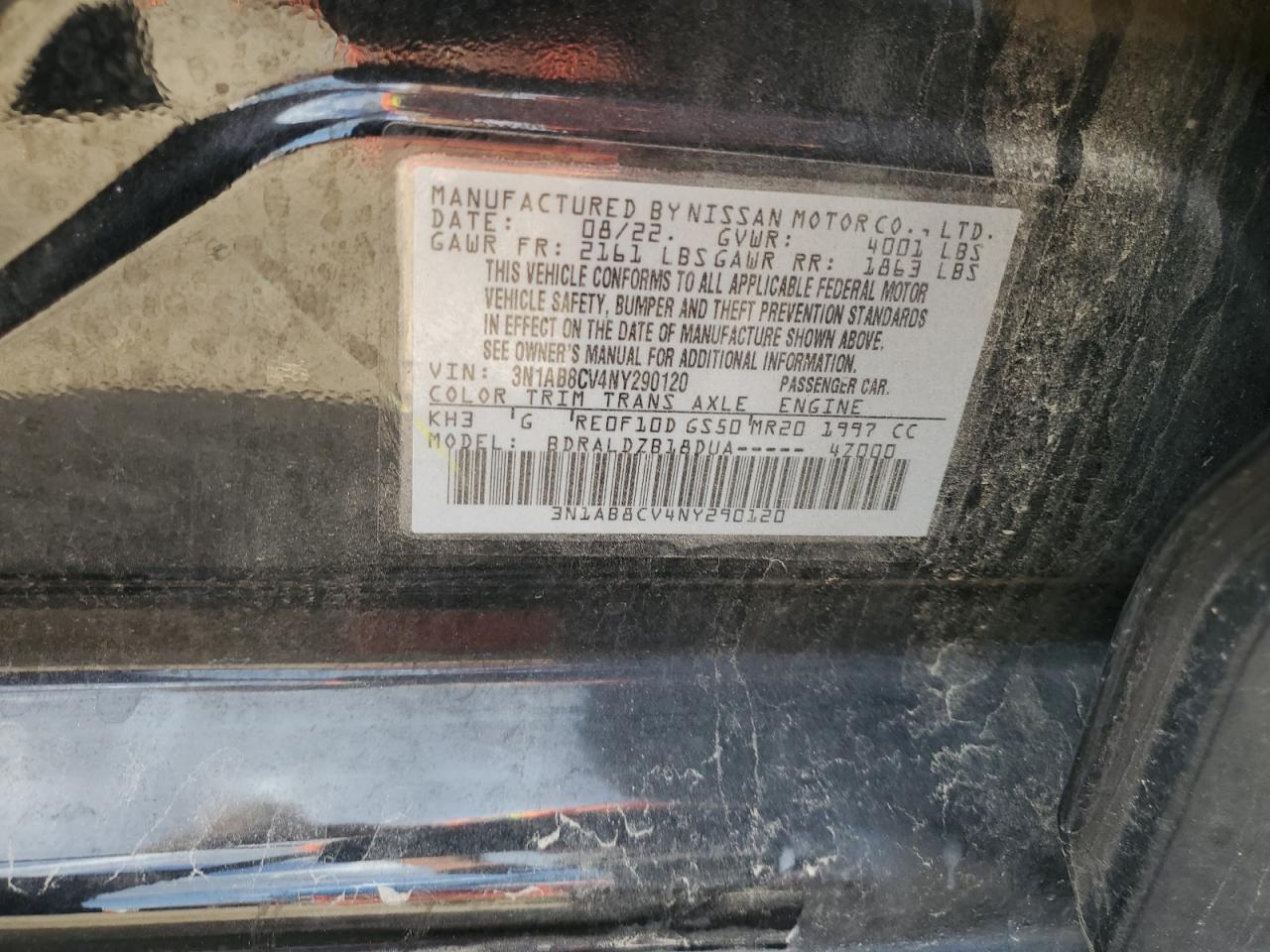 2022 Nissan Sentra Sv VIN: 3N1AB8CV4NY290120 Lot: 93012785