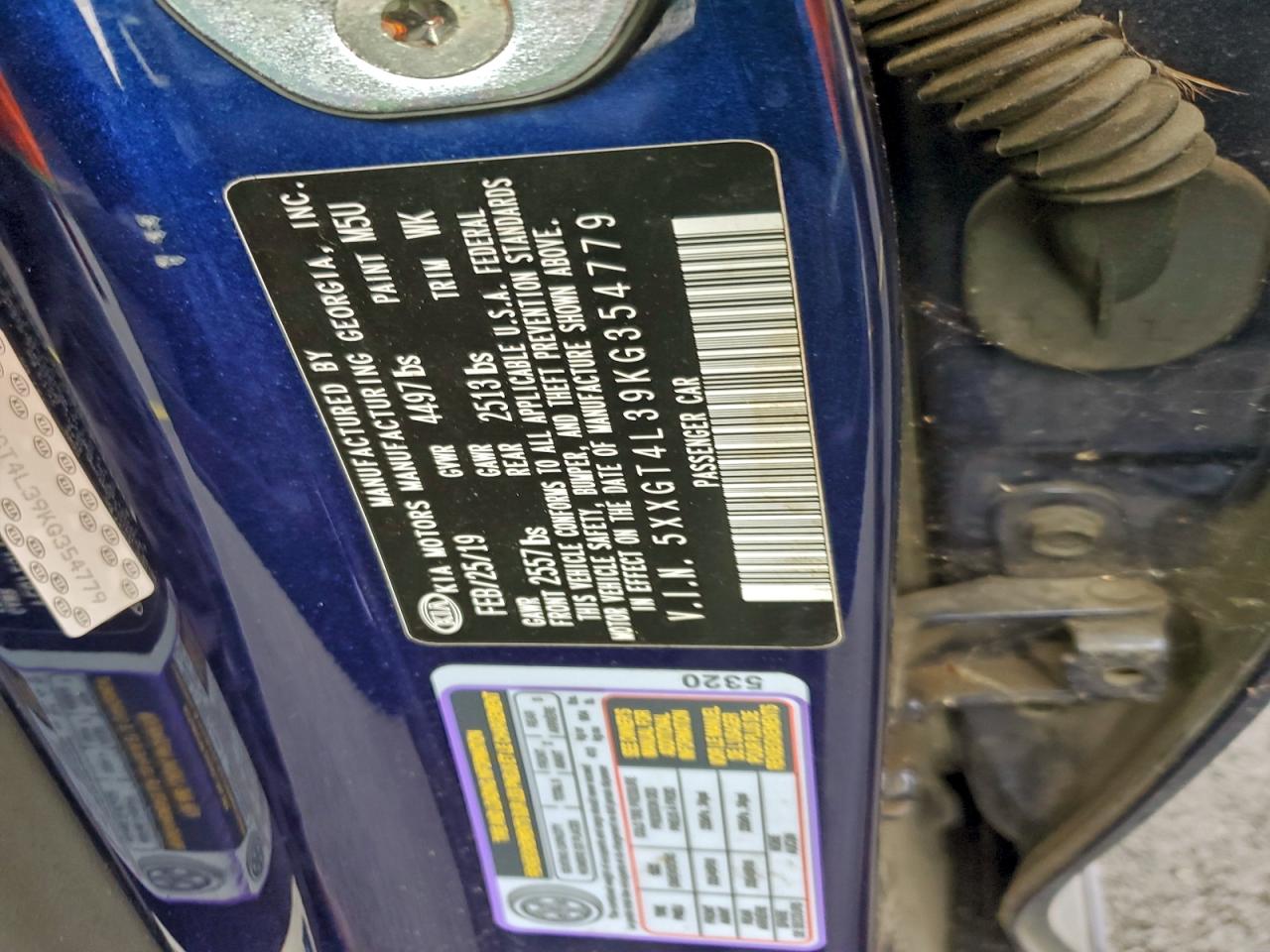 2019 Kia Optima Lx VIN: 5XXGT4L39KG354779 Lot: 94420565