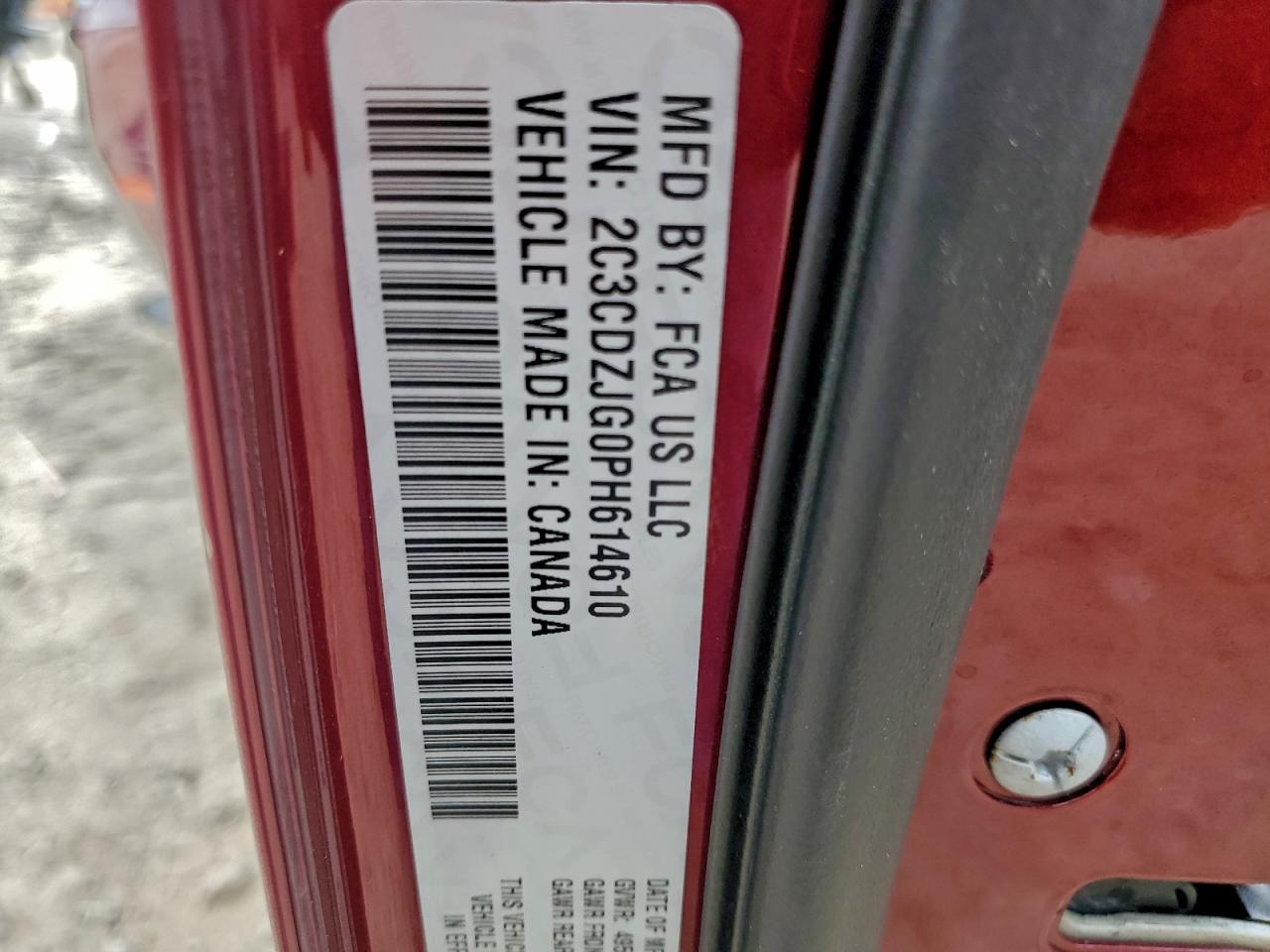 2023 Dodge Challenger Gt VIN: 2C3CDZJG0PH614610 Lot: 94627295